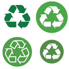 recycle symbol icon, pack of four recycling symbols that refer to Reuse, Reduce and Recycle