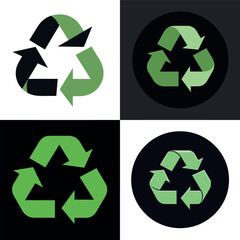 Obraz premium set of recycling icons, pack of four recycling symbols that refer to Reuse, Reduce and Recycle