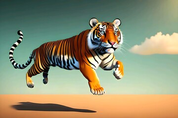 Fototapeta na wymiar tiger in the sky