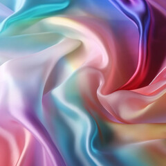 Obraz premium abstract background of multicolored silk or satin texture. Generative ai