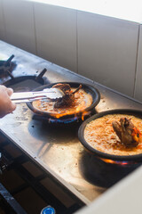 cooking in a pan