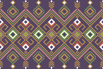 Motif ethnic handmade beautiful Ikat art. Ethnic abstract floral seamless pattern on background art. folk embroidery, Peruvian, Indian, Asia, Moroccan, Turkey, and Uzbek style. Aztec geometric art orn