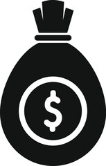 Money bag icon simple vector. Bank finance. Coin reserve