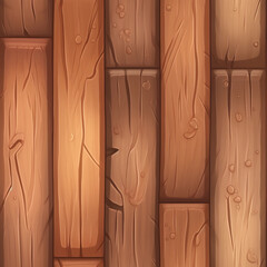 Seamless wood texture. Cartoon game art seamless brown wood texture.