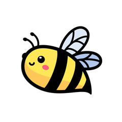Obraz premium cute little bee smiling For decorating desserts with honey