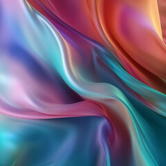 Fototapeta premium abstract background of multicolored silk or satin texture. Generative ai