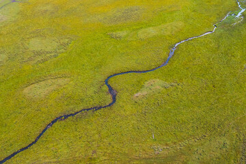 Summer landscape Altai mountains summer Russia, aerial top view