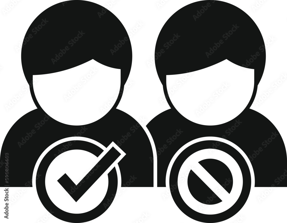 Poster person blacklist icon simple vector. digital user. cyber device