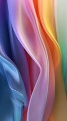 abstract background of multicolored silk or satin texture.  Generative ai