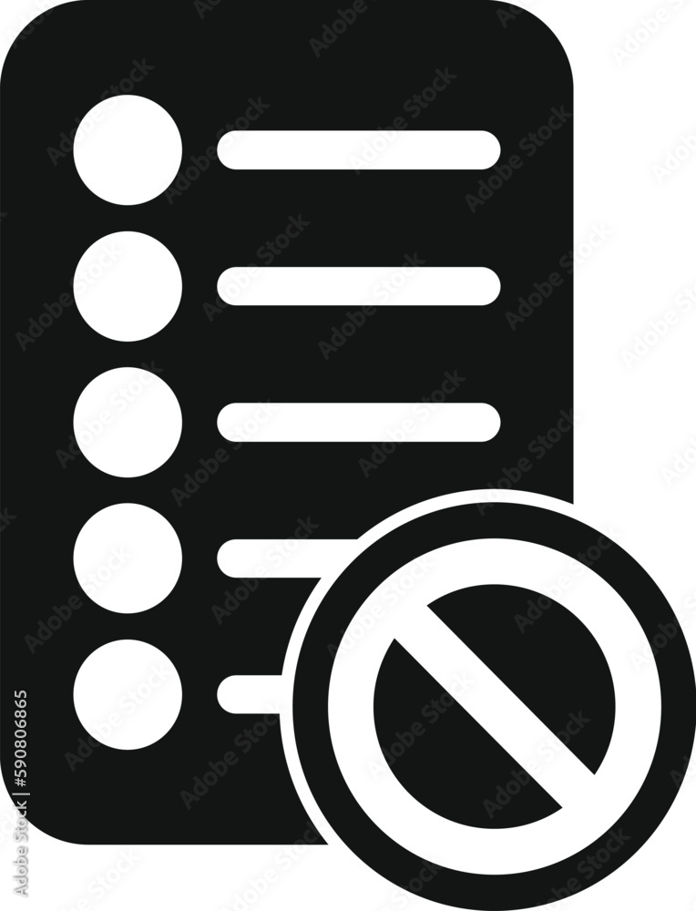 Poster list of blacklist icon simple vector. data user. digital mail