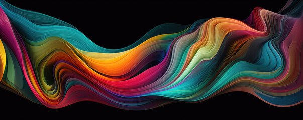 Vivid color swirl abstract background. Thin layers of color. Generative AI.
