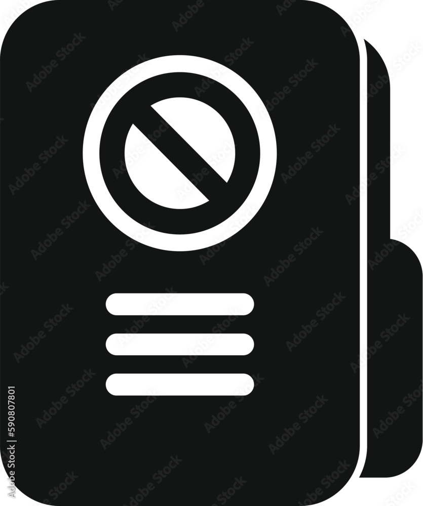 Poster trash folder icon simple vector. user blacklist. data internet