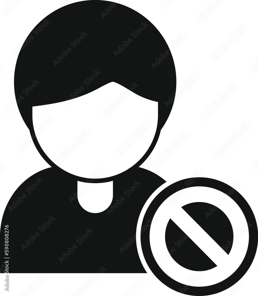 Poster user ban icon simple vector. business data. digital web