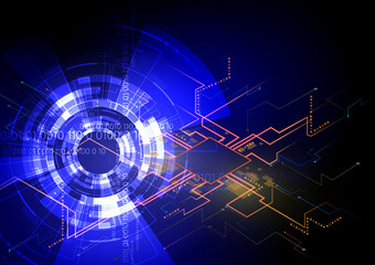 Obraz premium Abstract background Concept of communication data network technology circuit board