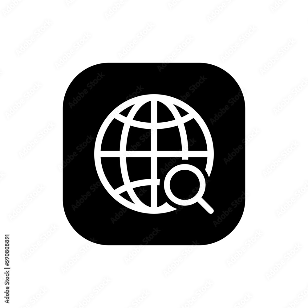 Poster web search icon vector isolated on square background