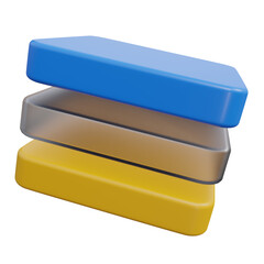 layer 3d rendering icon illustration, transparent background, design and development