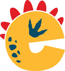 Dino Font Cute Alphabet Dinosaur Lowercase e