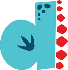 Dino Font Cute Alphabet Dinosaur Lowercase d
