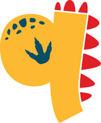 Dino Font Cute Alphabet Dinosaur Lowercase q