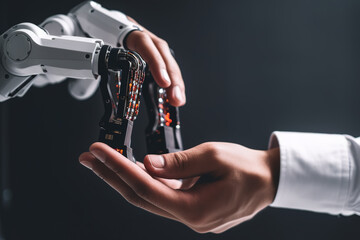 Naklejka premium Futuristic robot generated by AI artificial intelligence