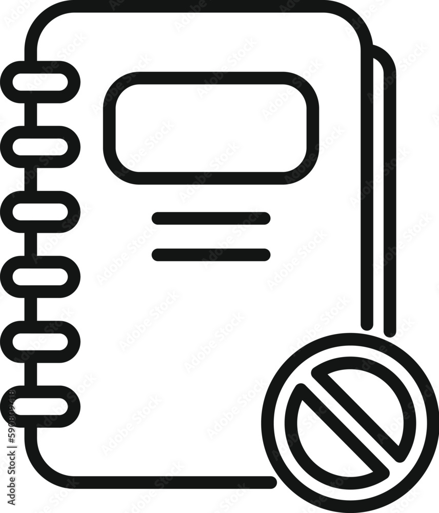 Poster blacklist notebook icon outline vector. mail user. data digital