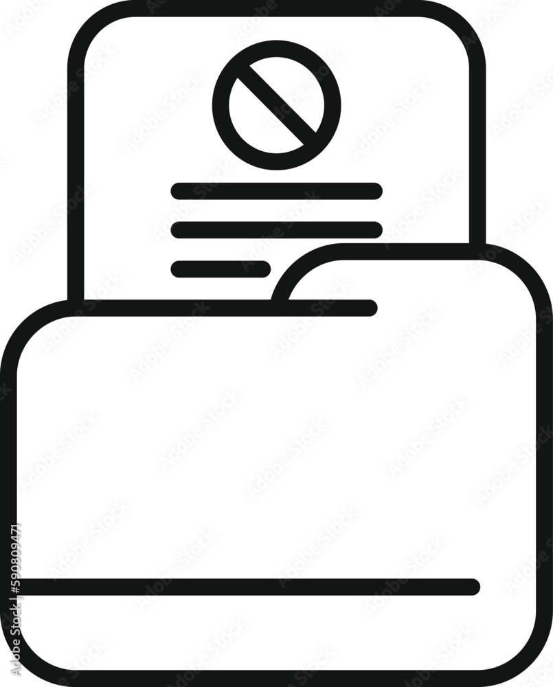 Poster blacklist data folder icon outline vector. business mail. digital web