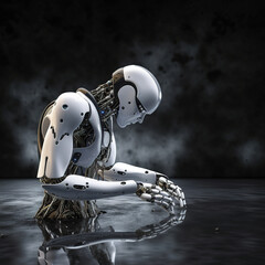 Futuristic robot generated by AI artificial intelligence