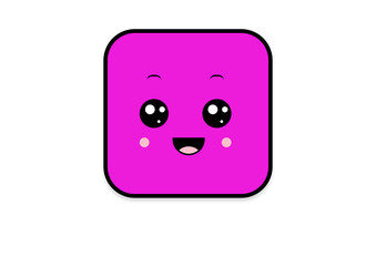 kawaii smiling 2d shape illustration anime