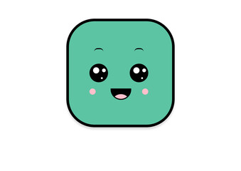 Fototapeta premium kawaii smiling 2d shape illustration anime