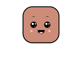 kawaii smiling 2d shape illustration anime