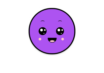 Fototapeta premium kawaii smiling 2d shape illustration anime