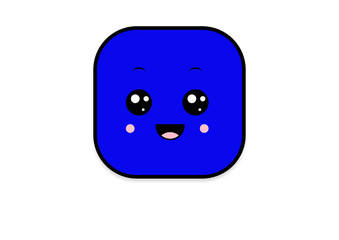 Fototapeta premium kawaii smiling 2d shape illustration anime