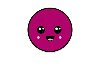 kawaii smiling 2d shape illustration anime