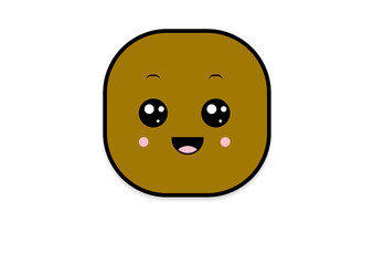 kawaii smiling 2d shape illustration anime