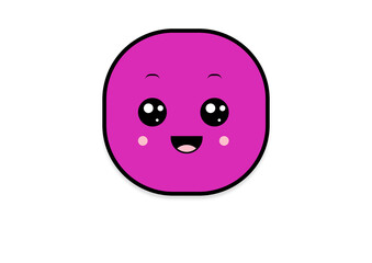 kawaii smiling 2d shape illustration anime