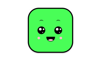 kawaii smiling 2d shape illustration anime