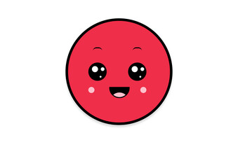 Fototapeta premium kawaii smiling 2d shape illustration anime