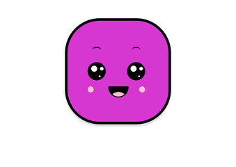 Fototapeta premium kawaii smiling 2d shape illustration anime