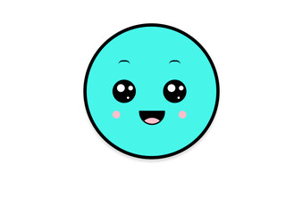 Fototapeta premium kawaii smiling 2d shape illustration anime