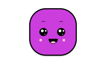 kawaii smiling 2d shape illustration anime