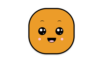 kawaii smiling 2d shape illustration anime