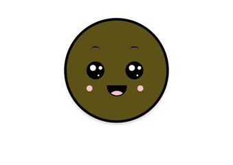 Fototapeta premium kawaii smiling 2d shape illustration anime