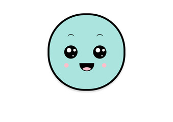 kawaii smiling 2d shape illustration anime