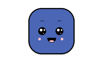 kawaii smiling 2d shape illustration anime