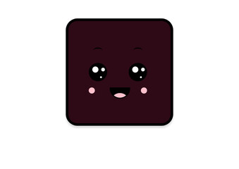 kawaii smiling 2d shape illustration anime