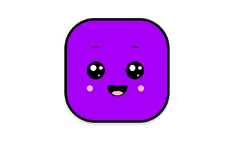 kawaii smiling 2d shape illustration anime