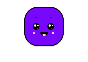 Fototapeta premium kawaii smiling 2d shape illustration anime