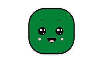 kawaii smiling 2d shape illustration anime