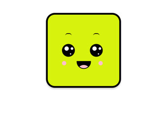 Fototapeta premium kawaii smiling 2d shape illustration anime