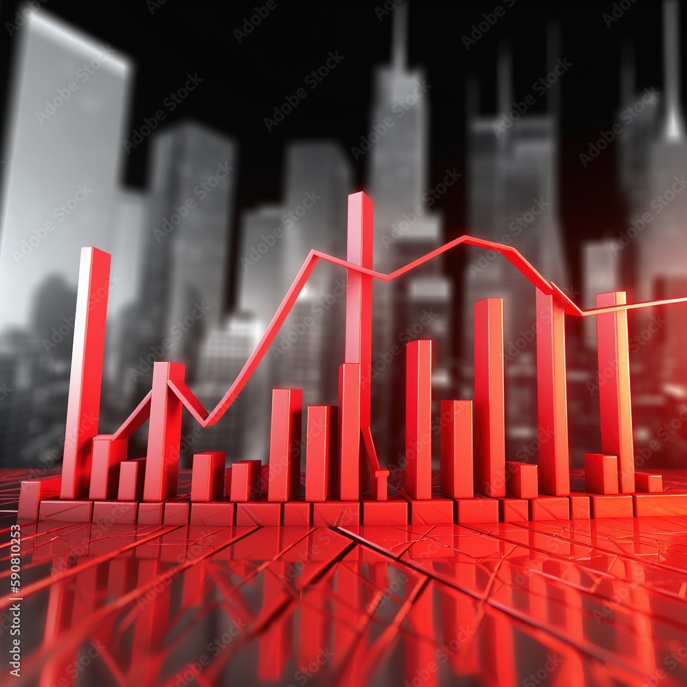 Poster growth graph and progress of business and analyzing financial and investment data ,business planning